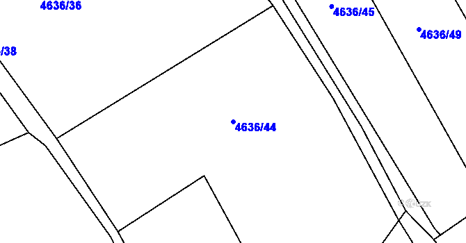 Parcela st. 4636/44 v KÚ Bystřice nad Olší, Katastrální mapa