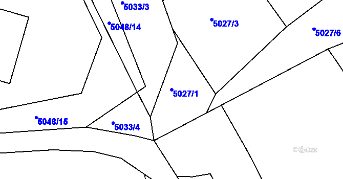Parcela st. 5027/1 v KÚ Bystřice nad Olší, Katastrální mapa
