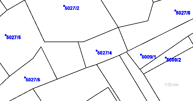 Parcela st. 5027/4 v KÚ Bystřice nad Olší, Katastrální mapa