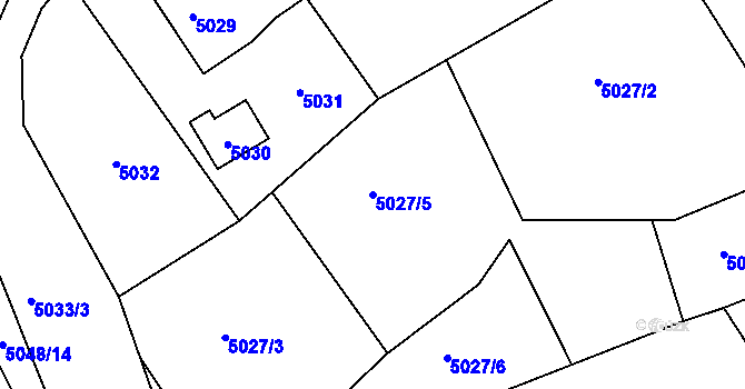 Parcela st. 5027/5 v KÚ Bystřice nad Olší, Katastrální mapa
