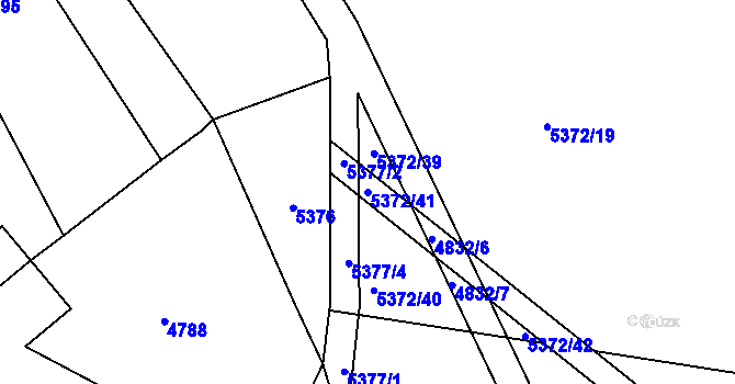 Parcela st. 5372/41 v KÚ Bystřice nad Olší, Katastrální mapa