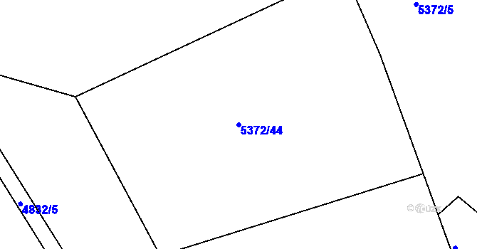 Parcela st. 5372/44 v KÚ Bystřice nad Olší, Katastrální mapa