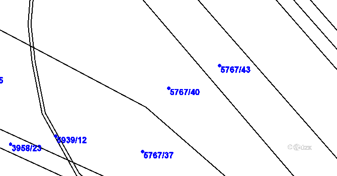 Parcela st. 5767/40 v KÚ Bystřice nad Olší, Katastrální mapa
