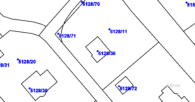 Parcela st. 5128/36 v KÚ Bystřice nad Olší, Katastrální mapa