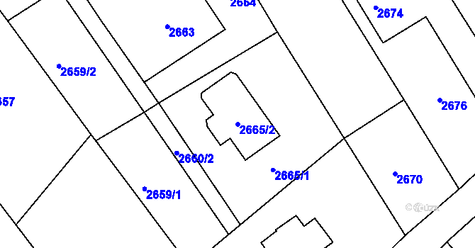 Parcela st. 2665/2 v KÚ Bystřice nad Olší, Katastrální mapa