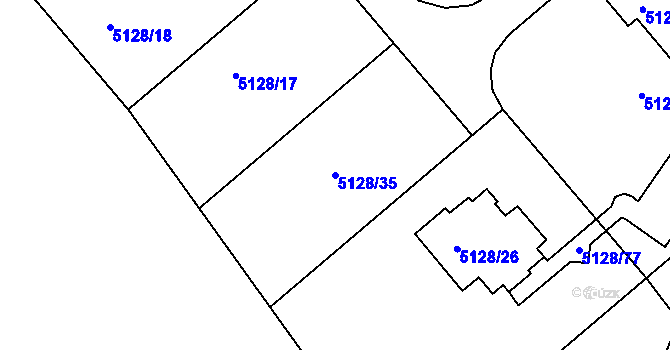Parcela st. 5128/35 v KÚ Bystřice nad Olší, Katastrální mapa