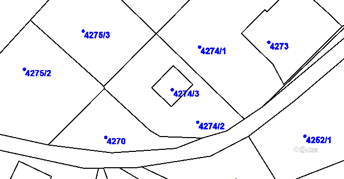 Parcela st. 4274/3 v KÚ Bystřice nad Olší, Katastrální mapa