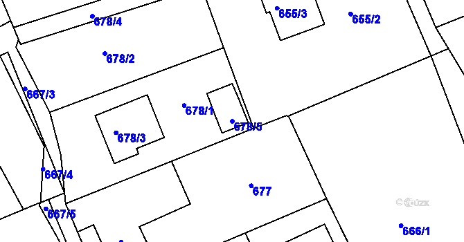 Parcela st. 678/5 v KÚ Bystřice nad Olší, Katastrální mapa