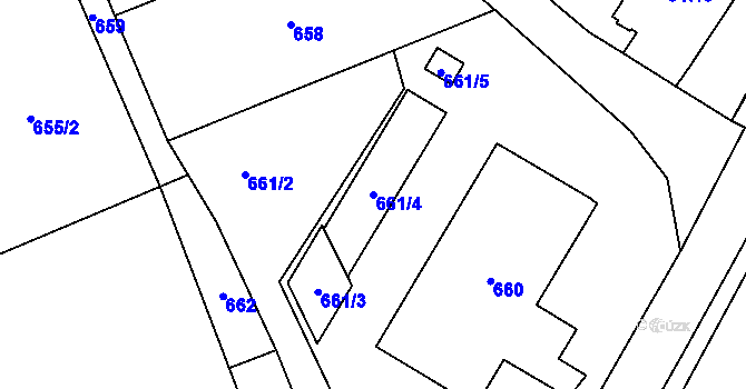 Parcela st. 661/4 v KÚ Bystřice nad Olší, Katastrální mapa