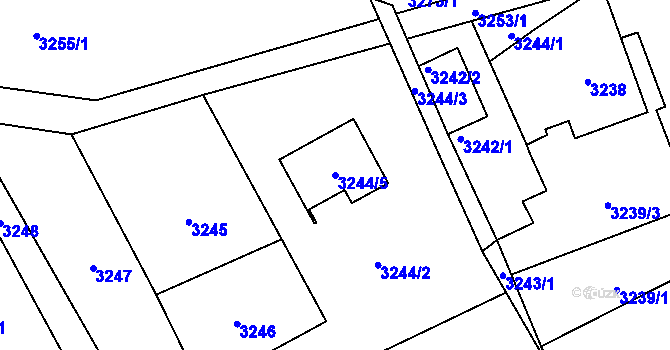 Parcela st. 3244/5 v KÚ Bystřice nad Olší, Katastrální mapa