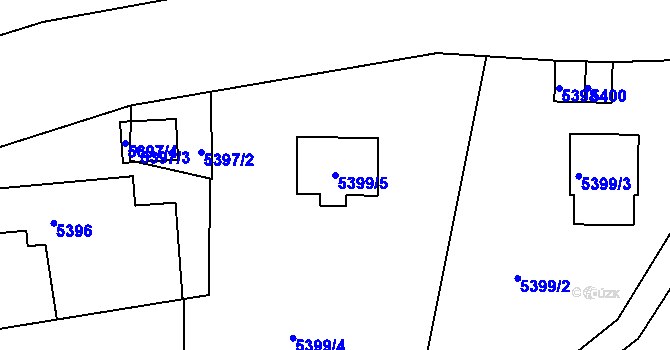 Parcela st. 5399/5 v KÚ Bystřice nad Olší, Katastrální mapa