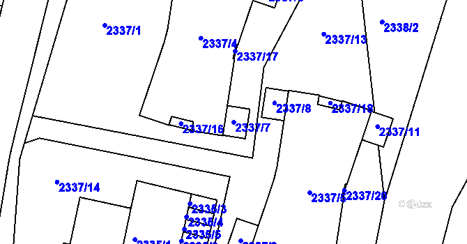 Parcela st. 2337/7 v KÚ Bystřice nad Olší, Katastrální mapa