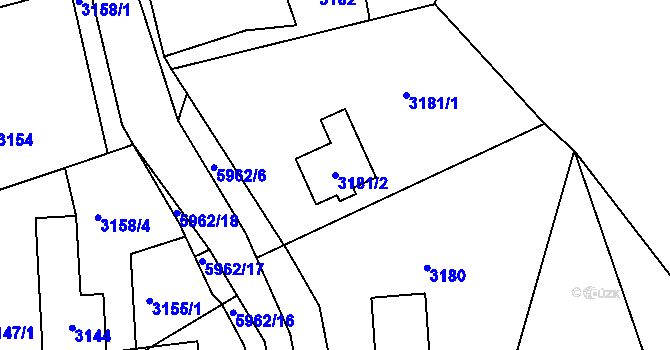 Parcela st. 3181/2 v KÚ Bystřice nad Olší, Katastrální mapa