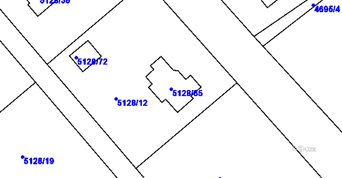 Parcela st. 5128/65 v KÚ Bystřice nad Olší, Katastrální mapa