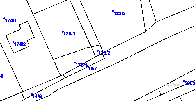 Parcela st. 175/2 v KÚ Bystřice nad Olší, Katastrální mapa