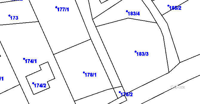 Parcela st. 178/2 v KÚ Bystřice nad Olší, Katastrální mapa