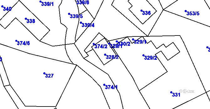 Parcela st. 328/2 v KÚ Bystřice nad Olší, Katastrální mapa