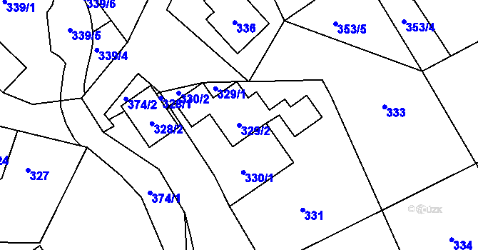 Parcela st. 329/2 v KÚ Bystřice nad Olší, Katastrální mapa