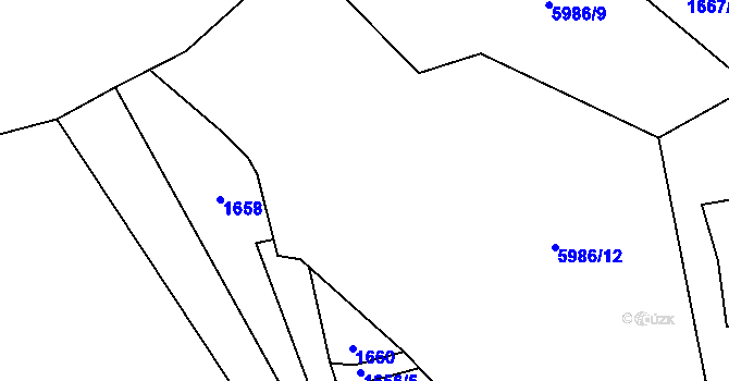 Parcela st. 5986/10 v KÚ Bystřice nad Olší, Katastrální mapa