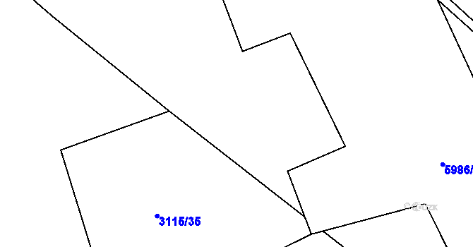 Parcela st. 5986/104 v KÚ Bystřice nad Olší, Katastrální mapa