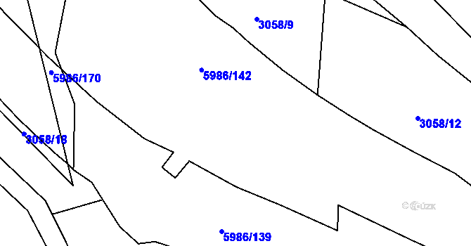 Parcela st. 5986/141 v KÚ Bystřice nad Olší, Katastrální mapa