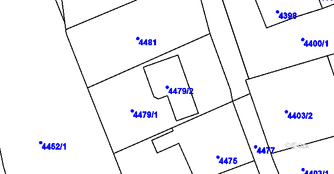 Parcela st. 4479/2 v KÚ Bystřice nad Olší, Katastrální mapa