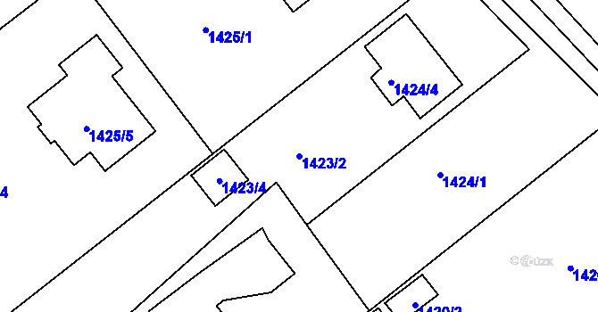 Parcela st. 1423/2 v KÚ Bystřice nad Olší, Katastrální mapa