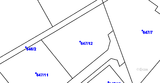 Parcela st. 647/12 v KÚ Bystřice nad Olší, Katastrální mapa