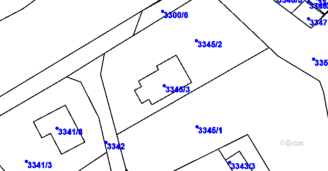 Parcela st. 3345/3 v KÚ Bystřice nad Olší, Katastrální mapa