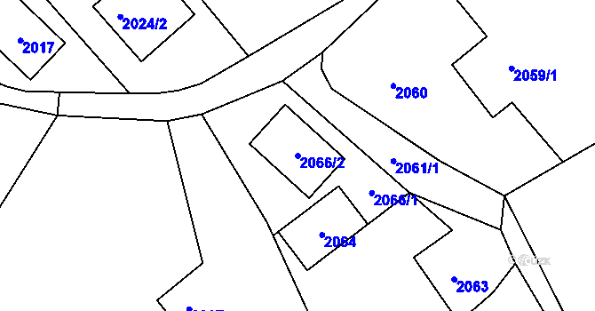 Parcela st. 2066/2 v KÚ Bystřice nad Olší, Katastrální mapa