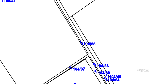 Parcela st. 1104/85 v KÚ Bystřice nad Olší, Katastrální mapa