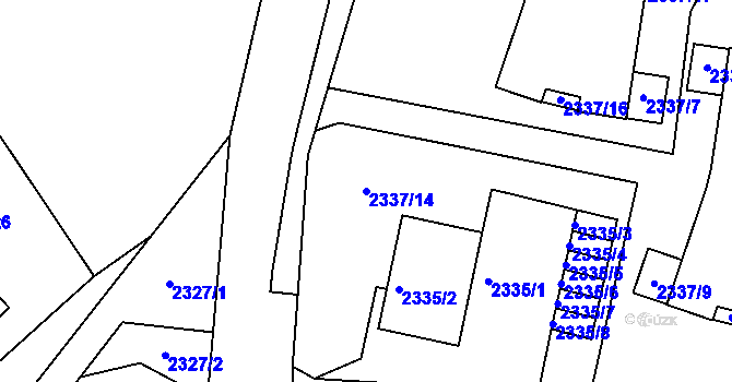 Parcela st. 2337/14 v KÚ Bystřice nad Olší, Katastrální mapa