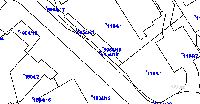 Parcela st. 5954/18 v KÚ Bystřice nad Olší, Katastrální mapa