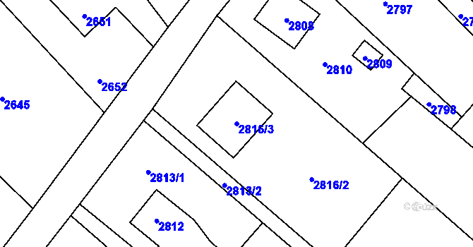Parcela st. 2816/3 v KÚ Bystřice nad Olší, Katastrální mapa