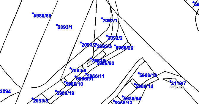 Parcela st. 2092/4 v KÚ Bystřice nad Olší, Katastrální mapa