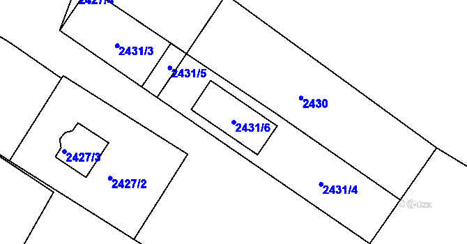 Parcela st. 2431/6 v KÚ Bystřice nad Olší, Katastrální mapa