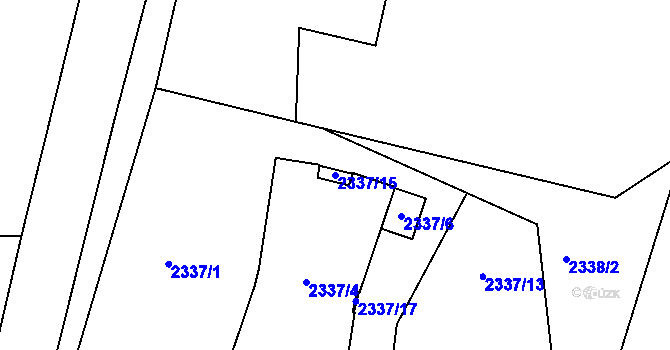 Parcela st. 2337/15 v KÚ Bystřice nad Olší, Katastrální mapa