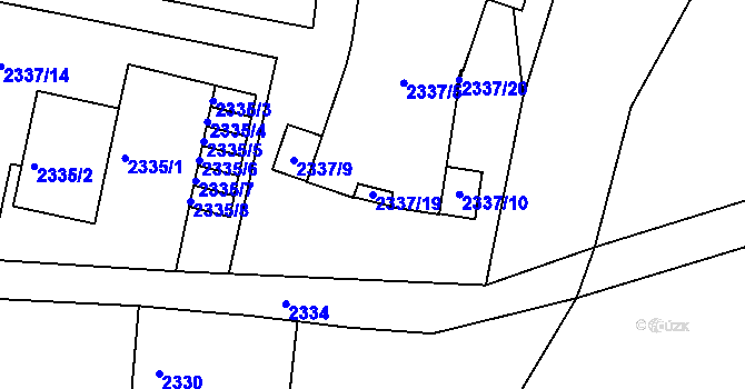 Parcela st. 2337/19 v KÚ Bystřice nad Olší, Katastrální mapa