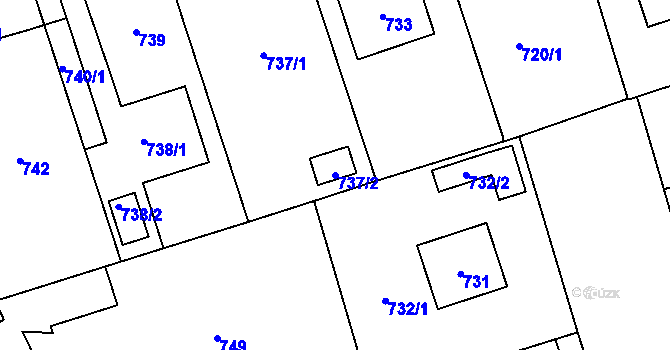 Parcela st. 737/2 v KÚ Bystřice nad Olší, Katastrální mapa