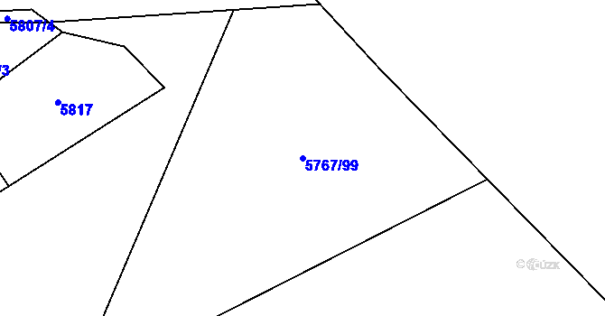 Parcela st. 5767/99 v KÚ Bystřice nad Olší, Katastrální mapa