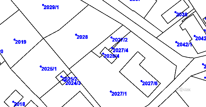 Parcela st. 2026/4 v KÚ Bystřice nad Olší, Katastrální mapa