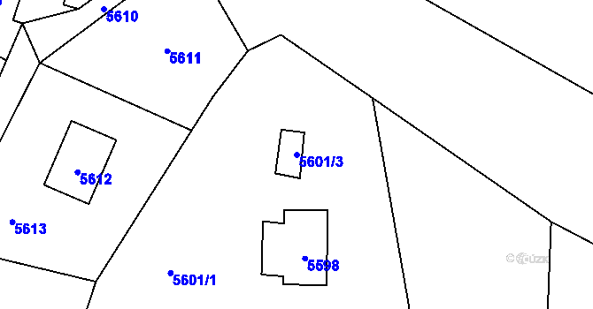 Parcela st. 5601/3 v KÚ Bystřice nad Olší, Katastrální mapa
