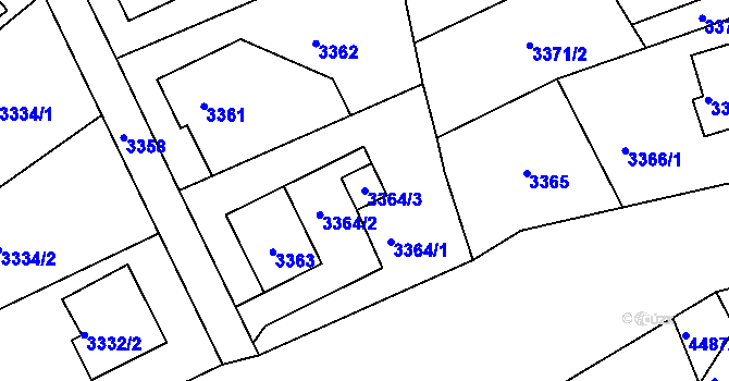 Parcela st. 3364/3 v KÚ Bystřice nad Olší, Katastrální mapa