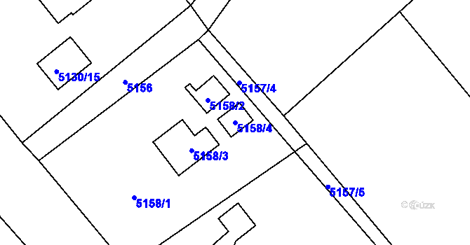Parcela st. 5158/4 v KÚ Bystřice nad Olší, Katastrální mapa