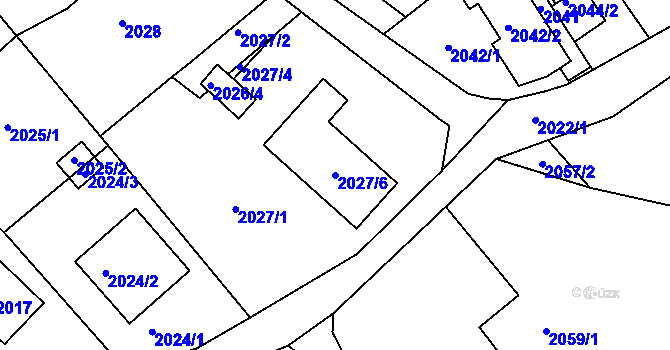 Parcela st. 2027/6 v KÚ Bystřice nad Olší, Katastrální mapa