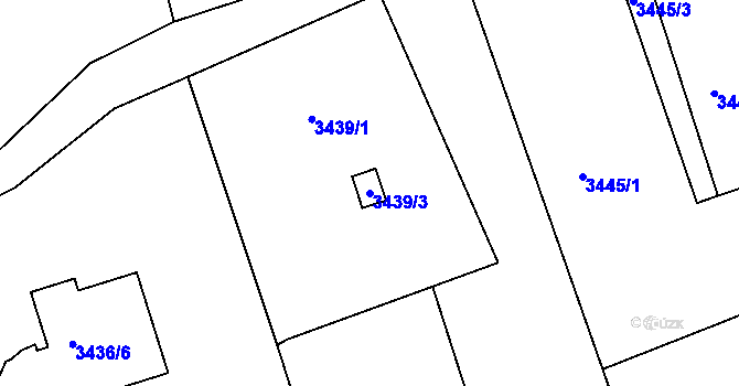 Parcela st. 3439/3 v KÚ Bystřice nad Olší, Katastrální mapa