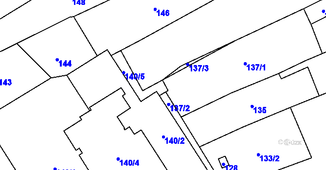 Parcela st. 137/4 v KÚ Bystřice nad Pernštejnem, Katastrální mapa