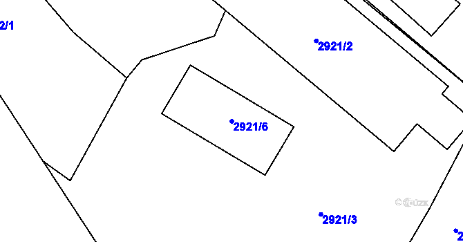 Parcela st. 2921/6 v KÚ Bystřice nad Pernštejnem, Katastrální mapa