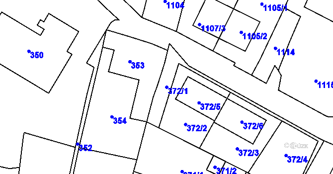 Parcela st. 372/1 v KÚ Bystřice nad Pernštejnem, Katastrální mapa