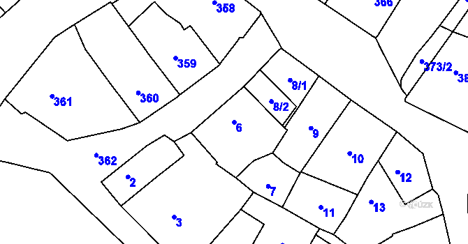 Parcela st. 6 v KÚ Bystřice nad Pernštejnem, Katastrální mapa